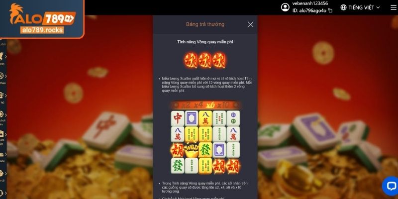 Tận dụng các vòng quay miễn phí Mahjong Ways ALO789